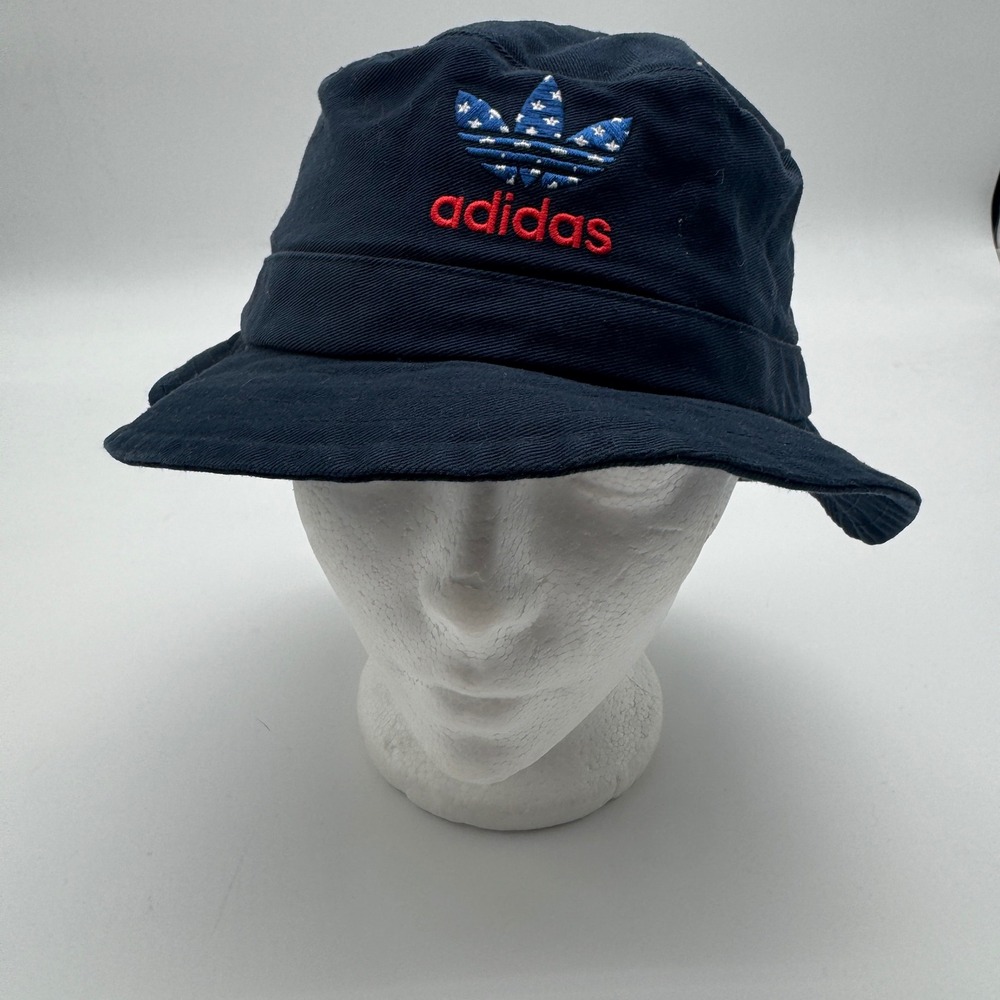 Adidas Originals Americana Bucket Hat Navy‎ Blue Trefoil Stars Stripes Logo OSFA
